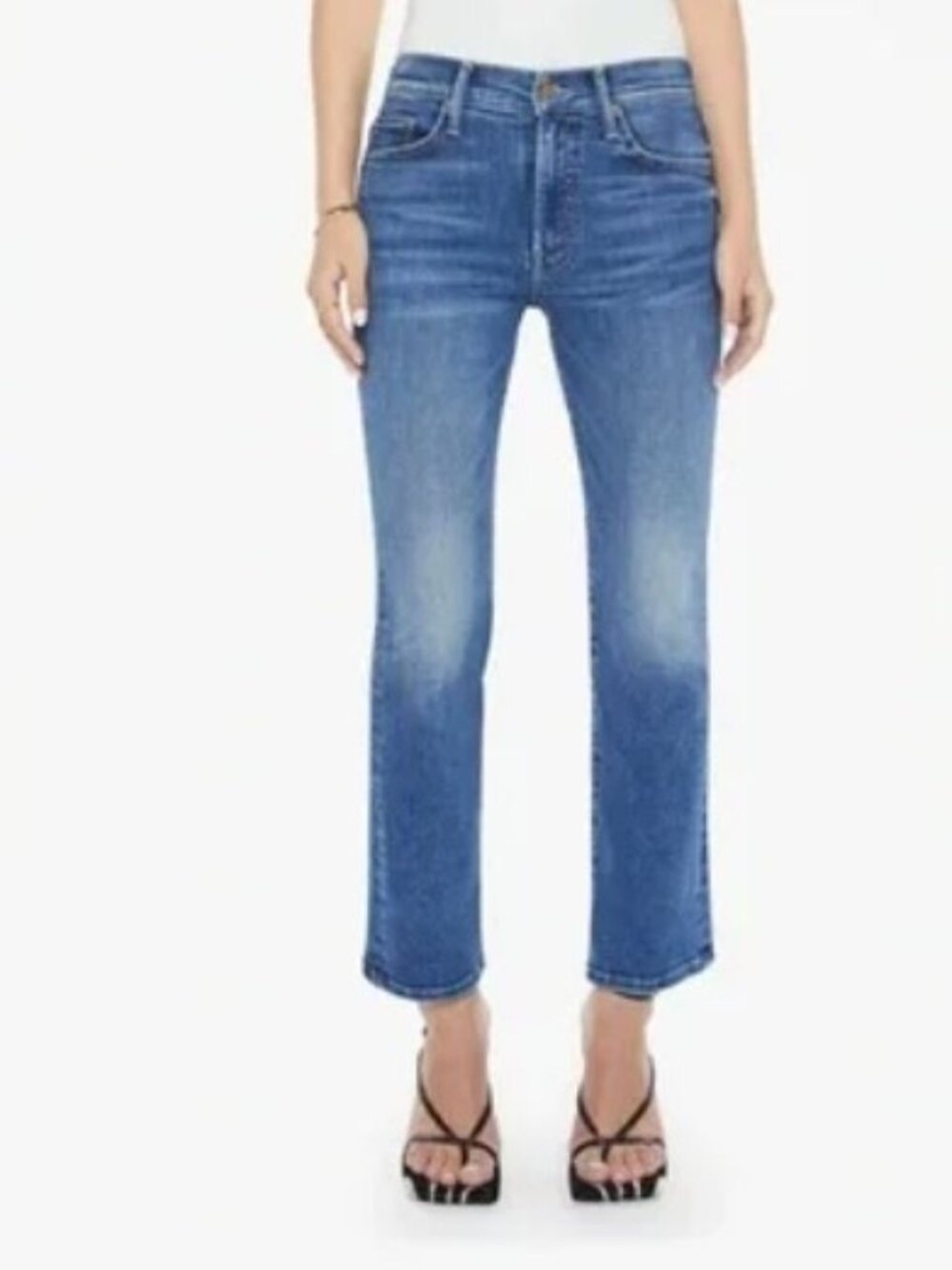 MOTHER Lil' Insider Flood Mid-Rise Jeans - Size 29 Petite